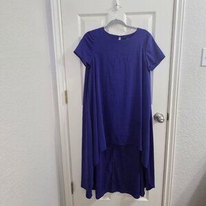 Pre‑Loved Solid Dark Blue High‑Low Swing Dress